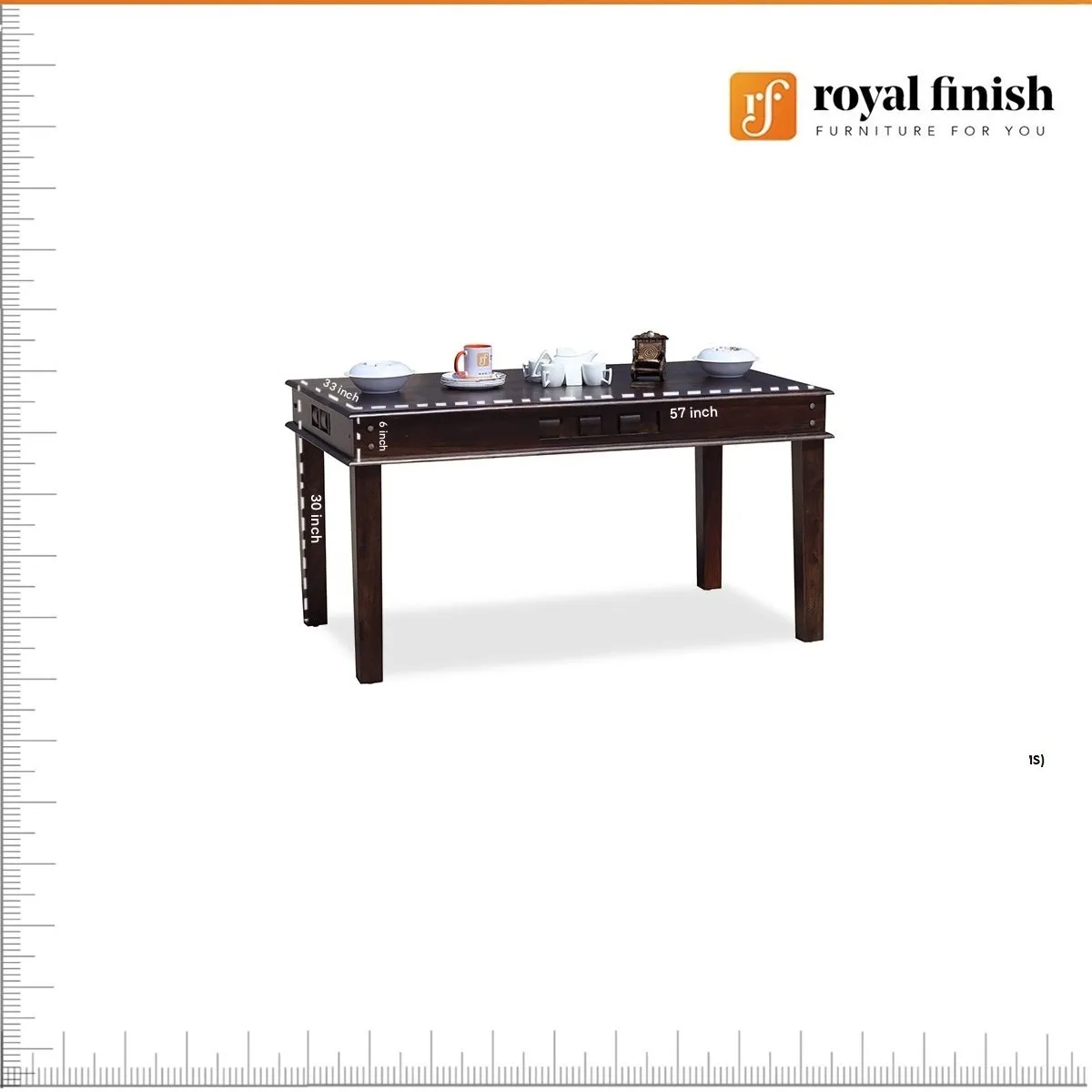 Royal Finish Nivora Moderna Dining Table in Sheesham with wallnut color sheesham dining table image 8