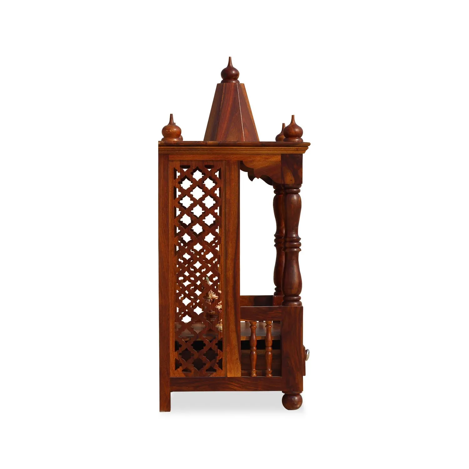 Royal Finish Presso Solidwood Mandir Or Temple in Premium Furniture Sheesham sheesham wood furniture image 9