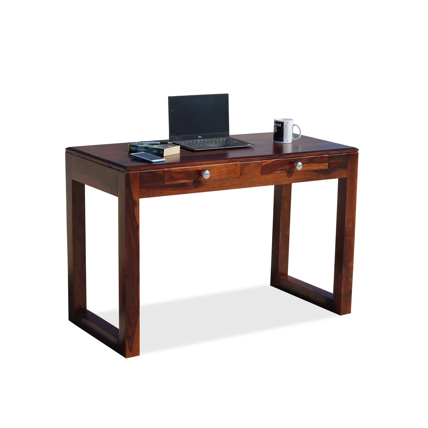 Royal Finish Two Drawer Hecto Minimal Study Table in Funriture Sheesham Wood wooden study table image 4