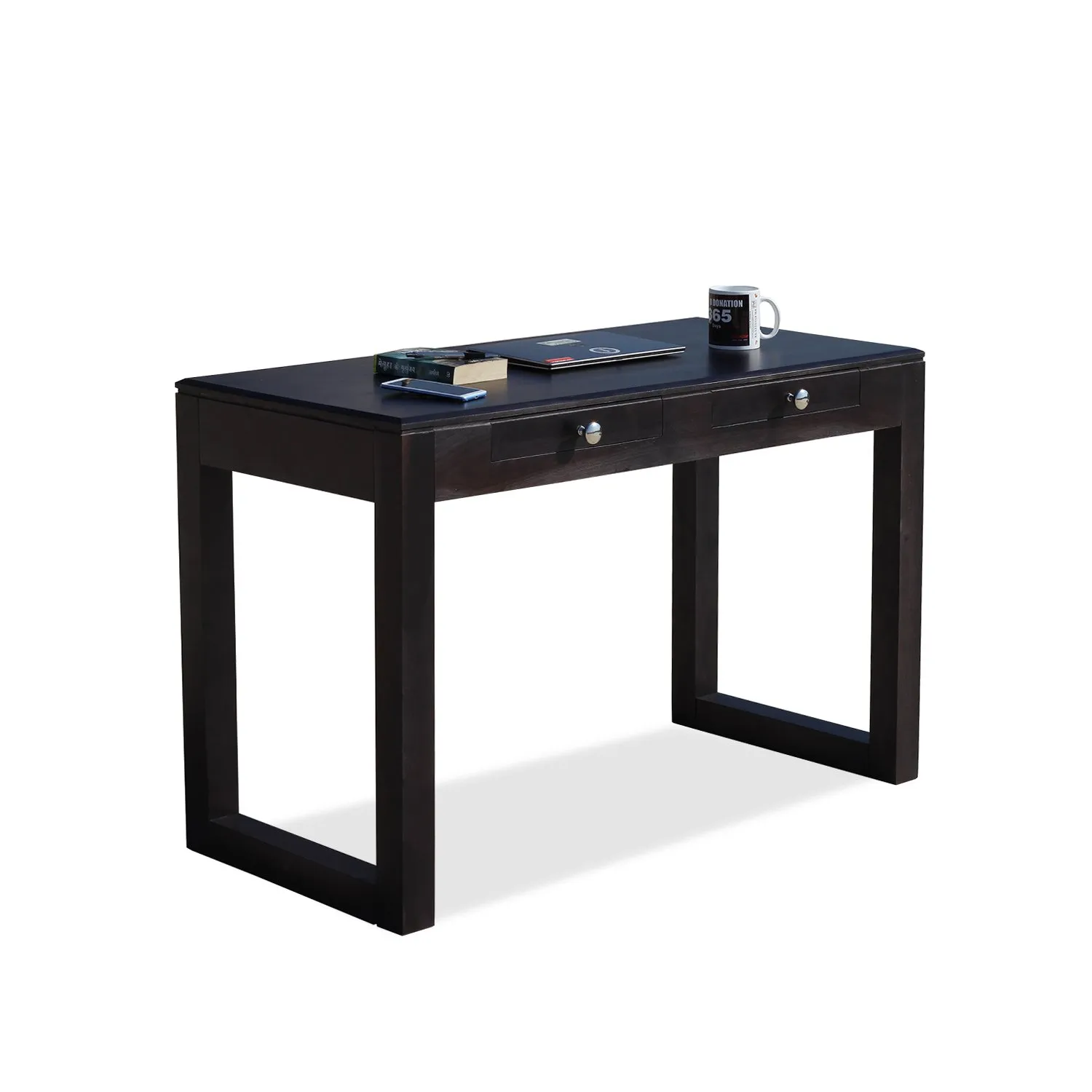 Royal Finish Two Drawer Raven Minimal Study Table in Funriture Sheesham Wood wooden study table image 3