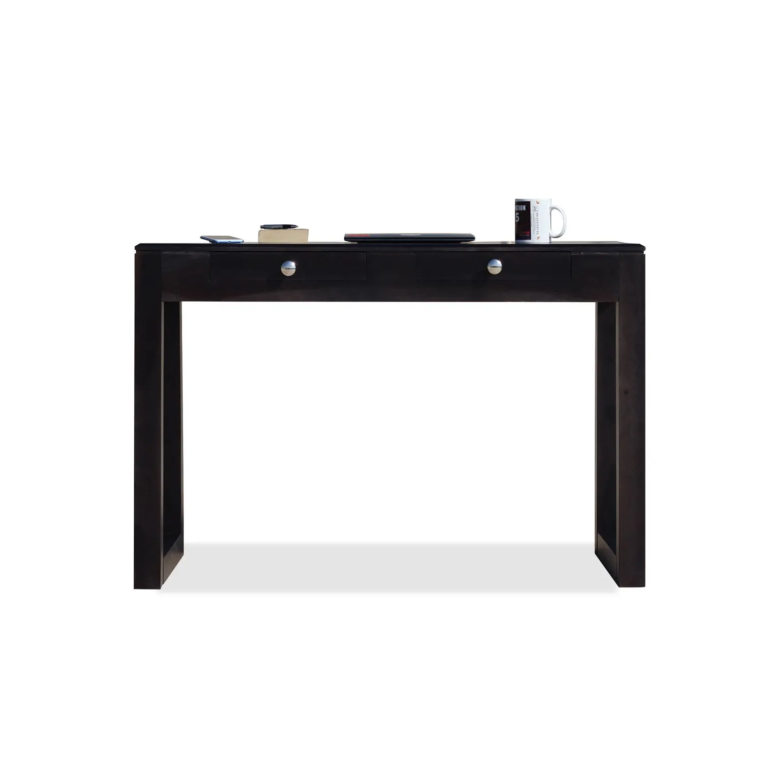 Royal Finish Two Drawer Raven Minimal Study Table in Funriture Sheesham Wood wooden study table image 4