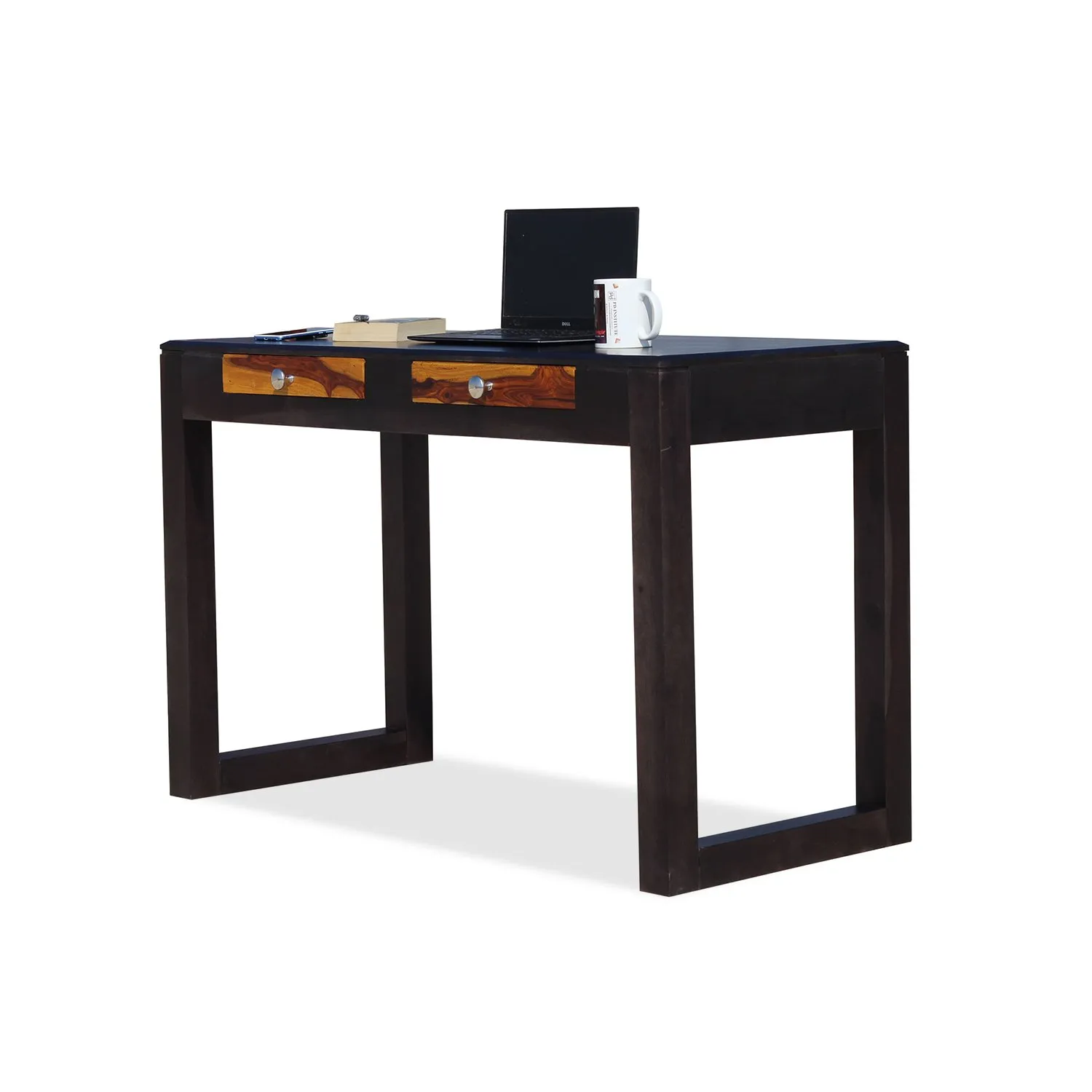 Royal Finish Two Drawer Pecan Minimal Study Table in Funriture Sheesham Wood wooden study table image 3