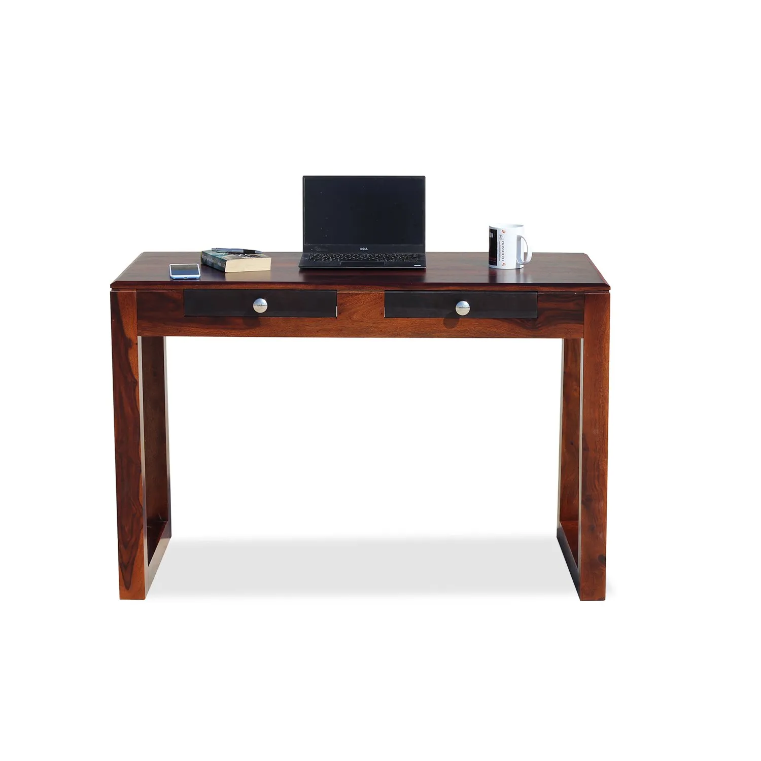 Royal Finish Two Drawer Vincent Minimal Study Table in Funriture Sheesham Wood wooden study table image 2