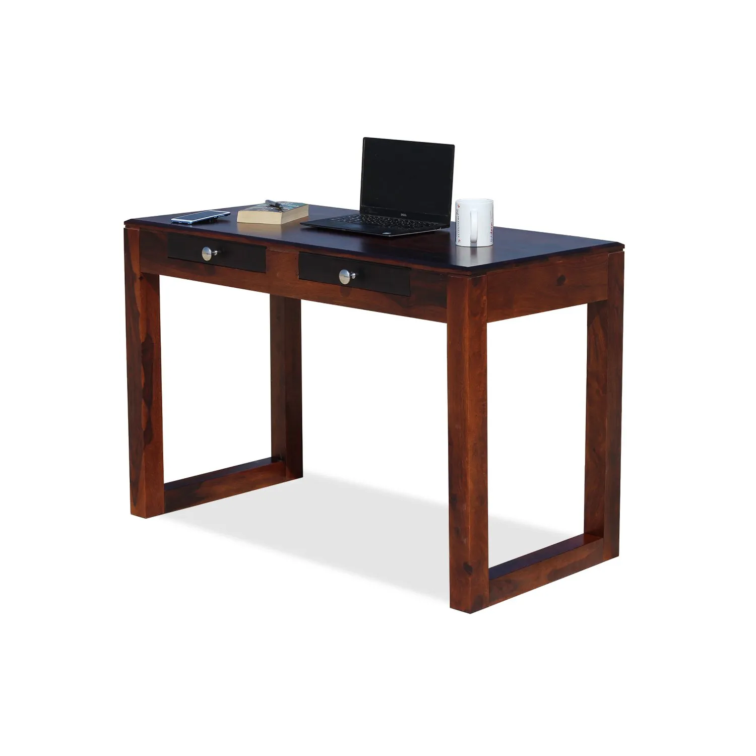 Royal Finish Two Drawer Vincent Minimal Study Table in Funriture Sheesham Wood wooden study table image 4