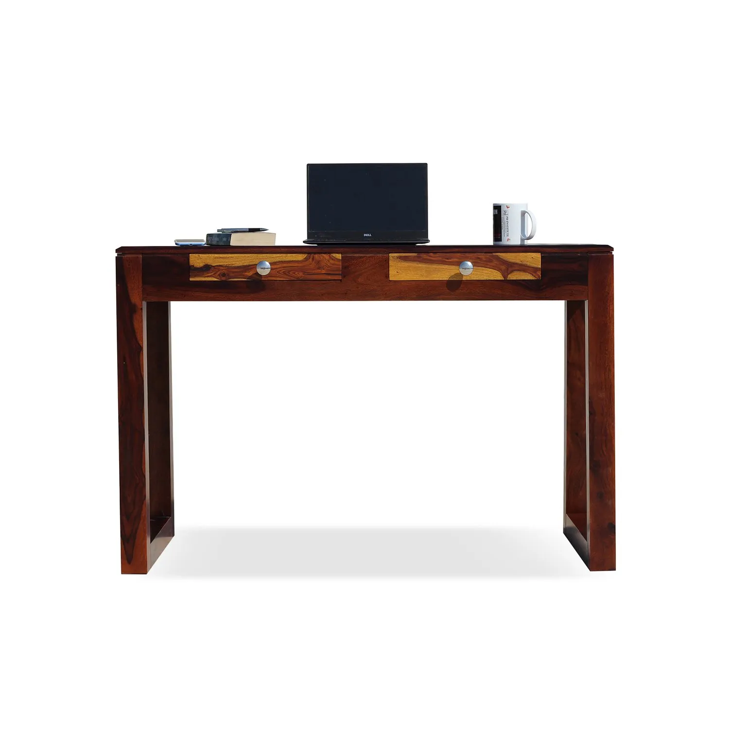Royal Finish Two Drawer Yesporado Minimal Study Table in Funriture Sheesham Wood wooden study table image 4