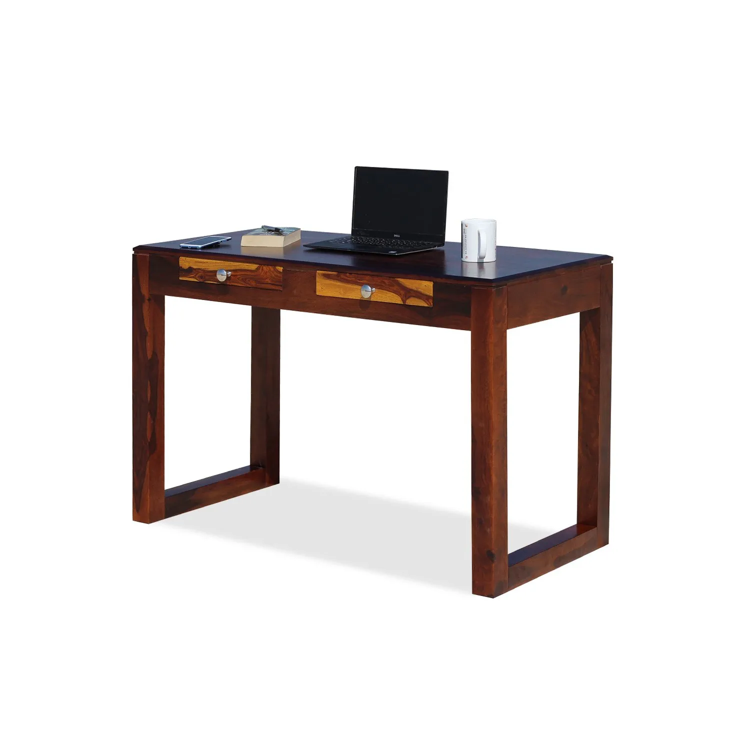 Royal Finish Two Drawer Yesporado Minimal Study Table in Funriture Sheesham Wood wooden study table image 5