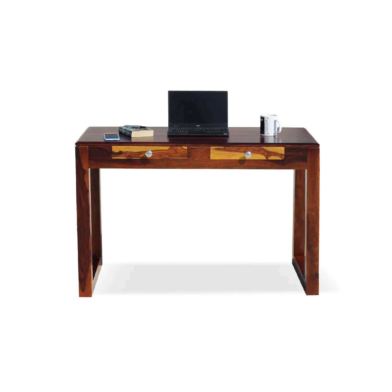Royal Finish Two Drawer Yesporado Minimal Study Table in Funriture Sheesham Wood wooden study table image 6