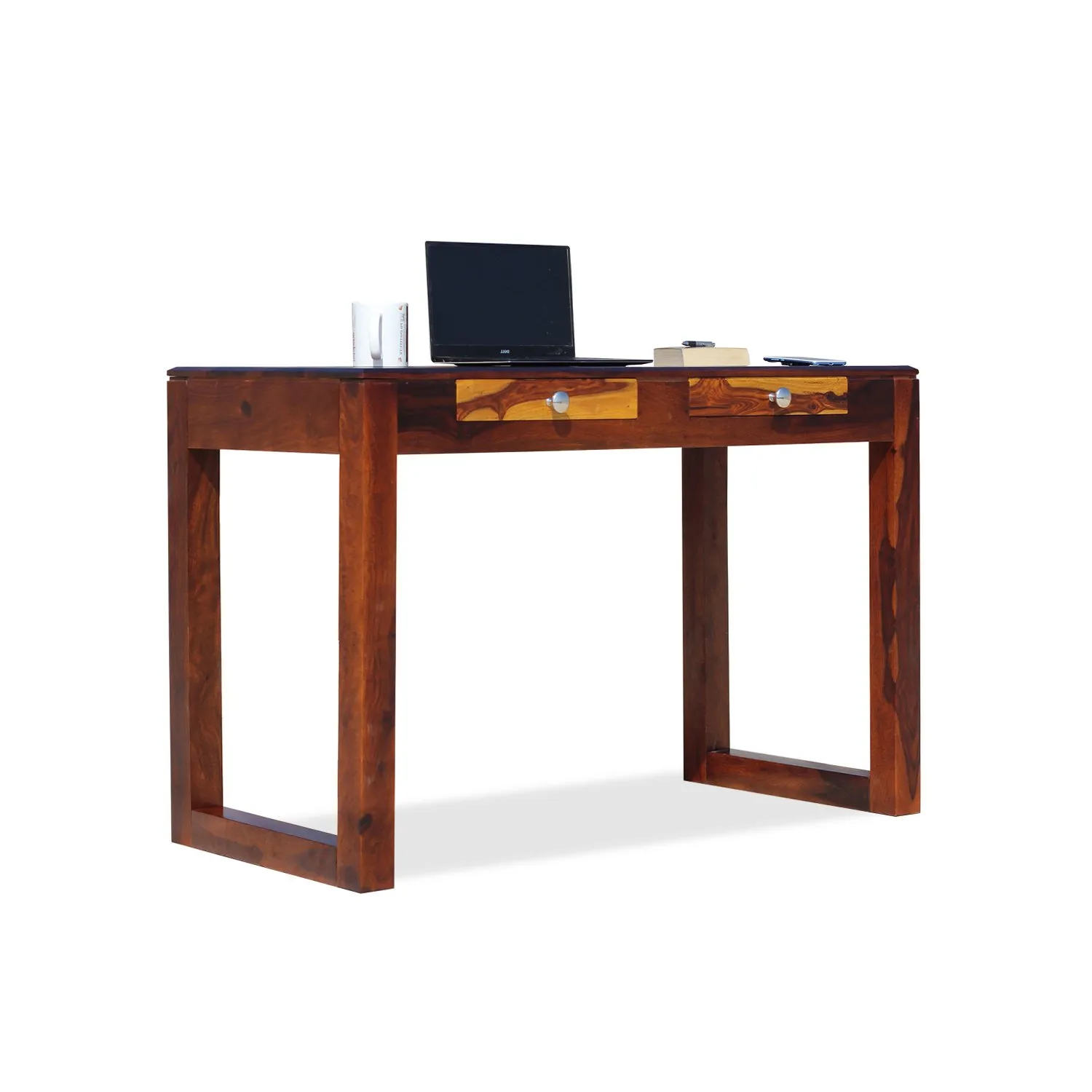 Royal Finish Two Drawer Yesporado Minimal Study Table in Funriture Sheesham Wood wooden study table image 7