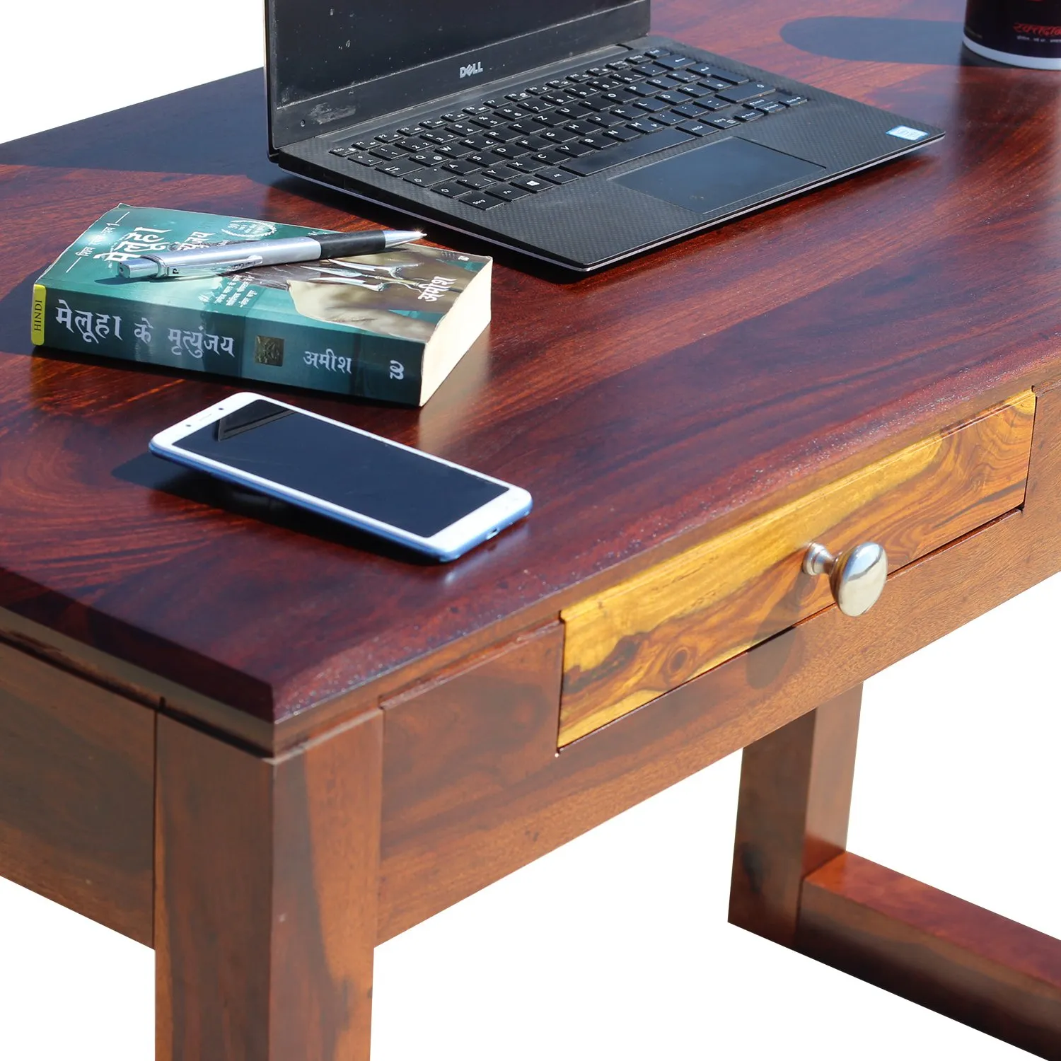 Royal Finish Two Drawer Yesporado Minimal Study Table in Funriture Sheesham Wood wooden study table image 8