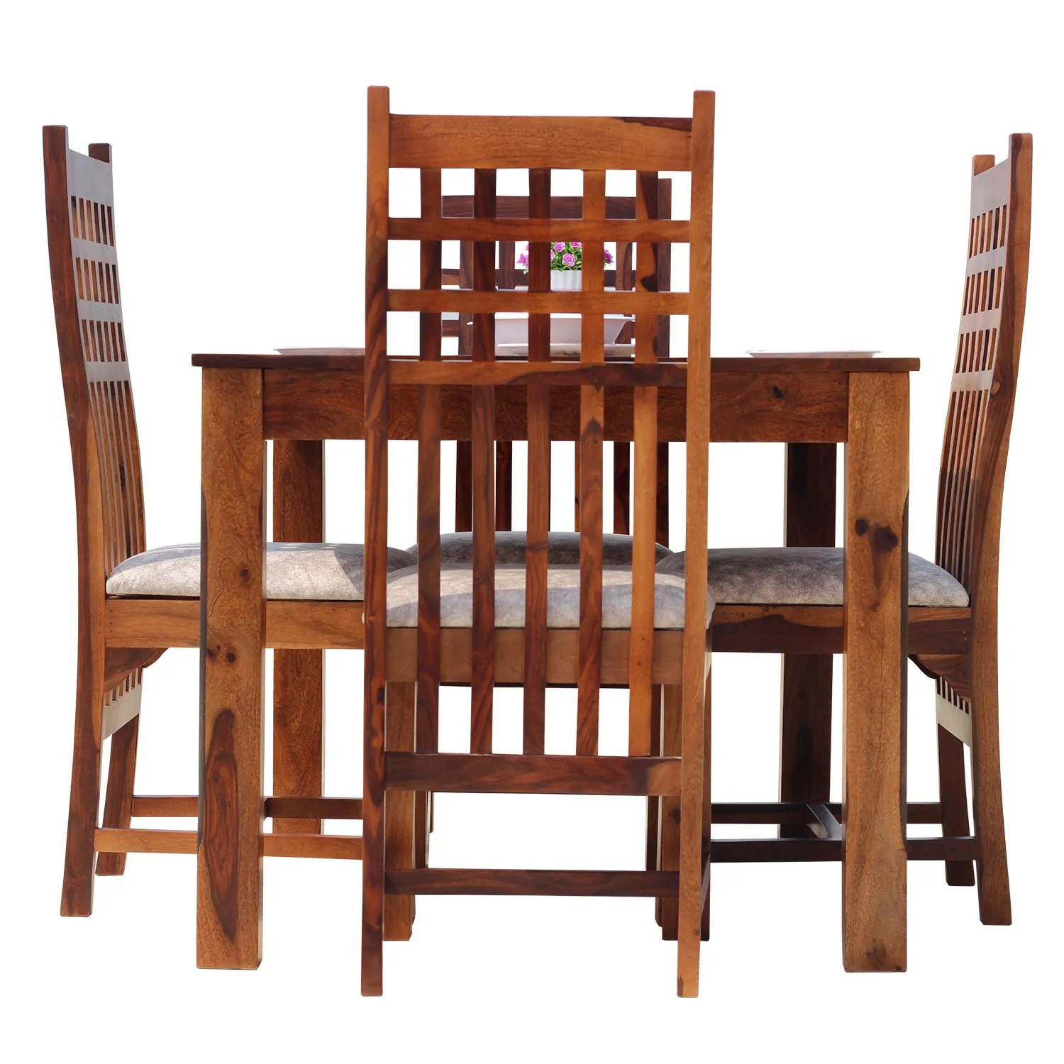 Royal Finish Vettori 4 Seater Dining Set in Natural Furniture Sheesham Wood sheesham dining table image 4