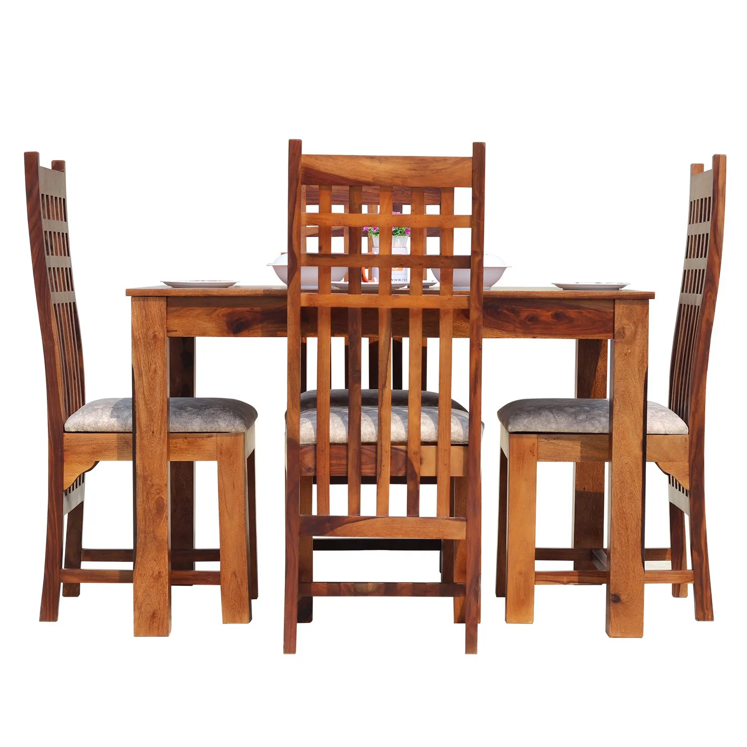Royal Finish Vettori 4 Seater Dining Set in Natural Furniture Sheesham Wood sheesham dining table image 6