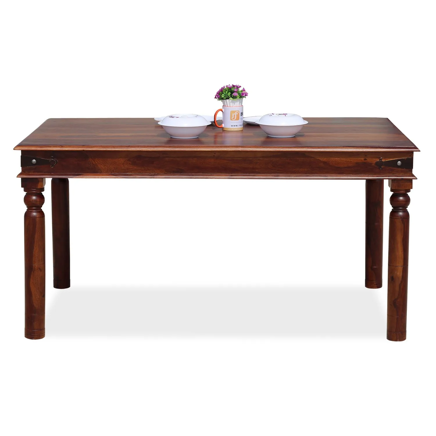 Royal Finish Nivora 6 Seater Dining Set in Natural Furniture Sheesham Wood sheesham dining table image 7