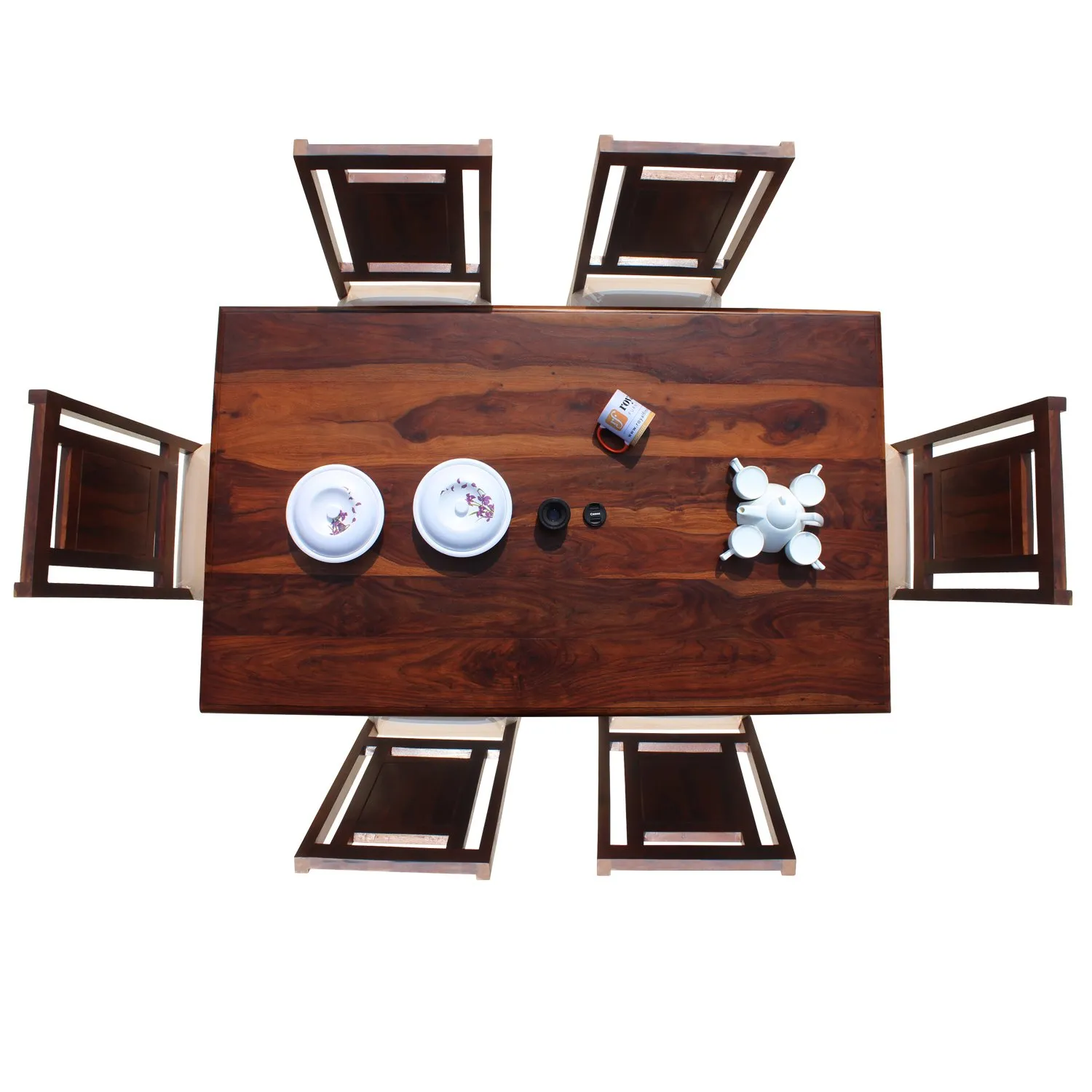 Royal Finish Nivora 6 Seater Dining Set in Natural Furniture Sheesham Wood sheesham dining table image 11