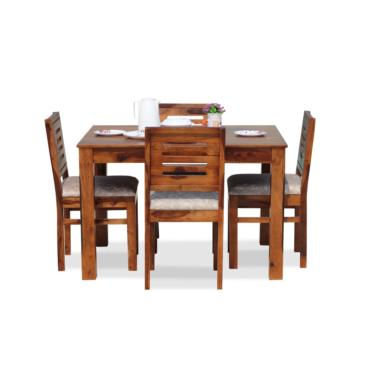 Royal Finish Ecko 4 Seater Dining Set in Natural Premium Furniture Sheesham Wood sheesham dining table image 6