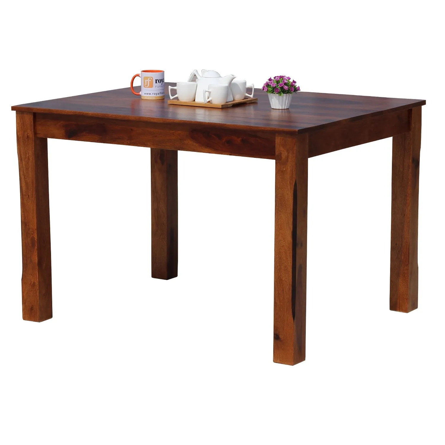 Royal Finish Ecko 4 Seater Dining Set in Natural Premium Furniture Sheesham Wood sheesham dining table image 9
