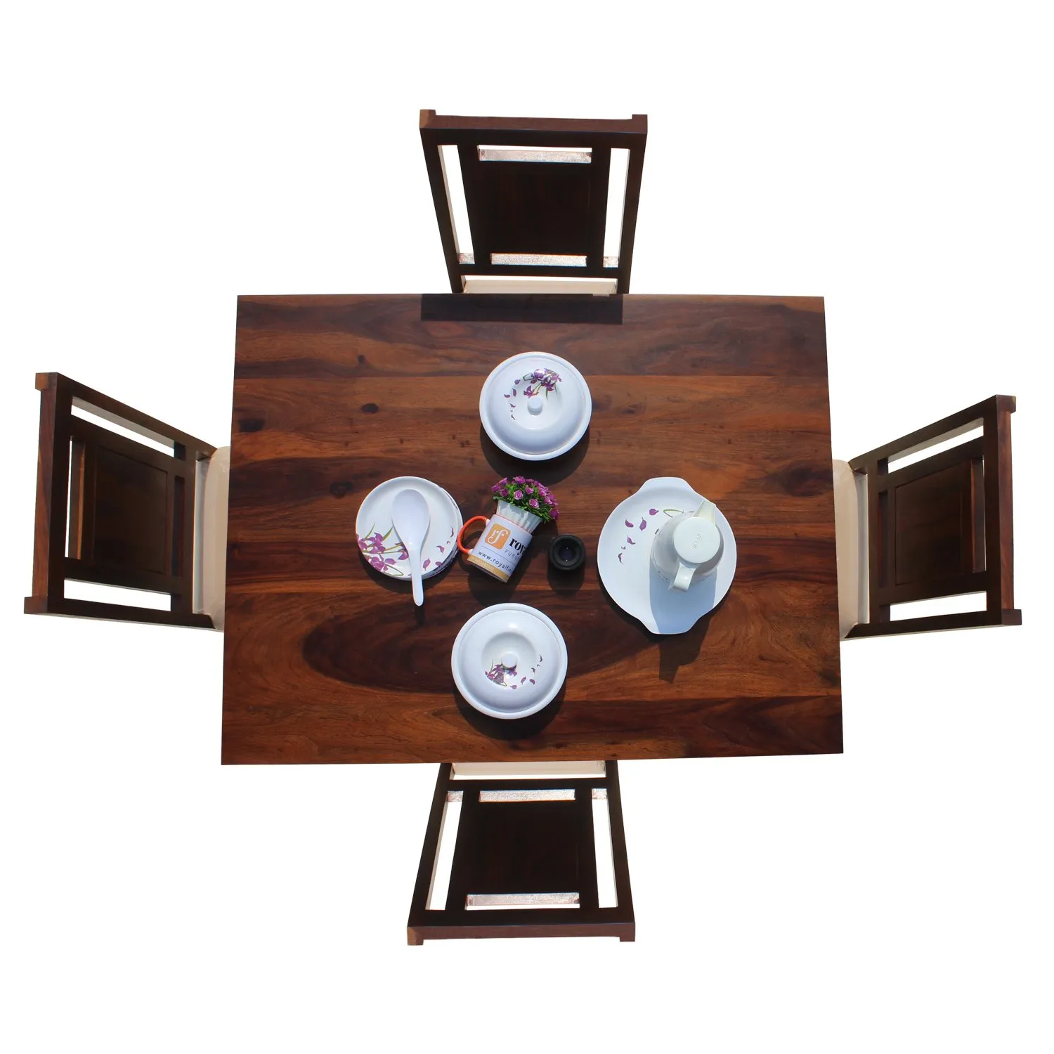 Royal Finish Nexto 4 Dining Set in Natural Premium Furniture Sheesham Wood sheesham dining table image 7