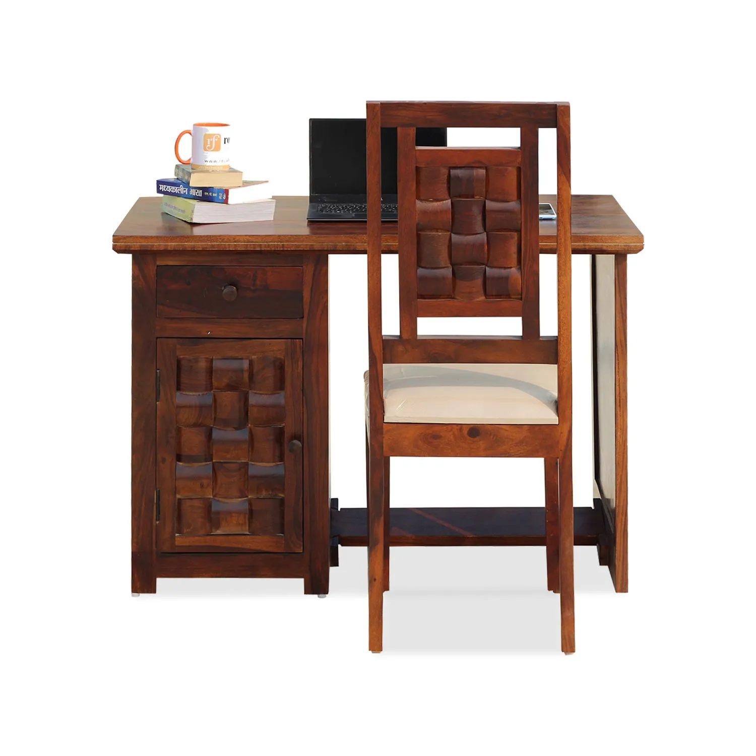 Royal Finish Nivora Study Table with Nivora Chair in Funriture Sheesham Wood wooden study table image 3