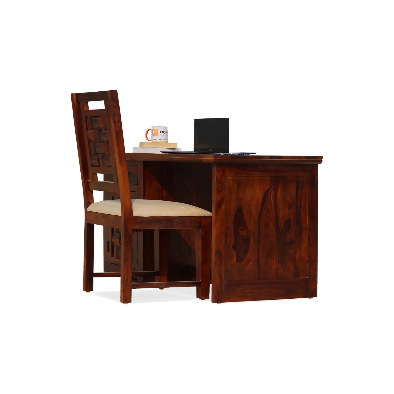 Royal Finish Nivora Study Table with Nivora Chair in Funriture Sheesham Wood wooden study table image 4