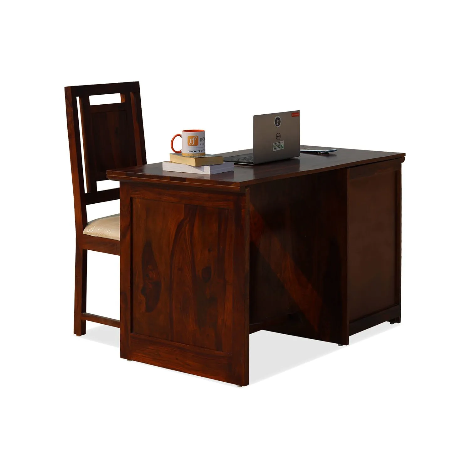 Royal Finish Nivora Study Table with Nivora Chair in Funriture Sheesham Wood wooden study table image 5