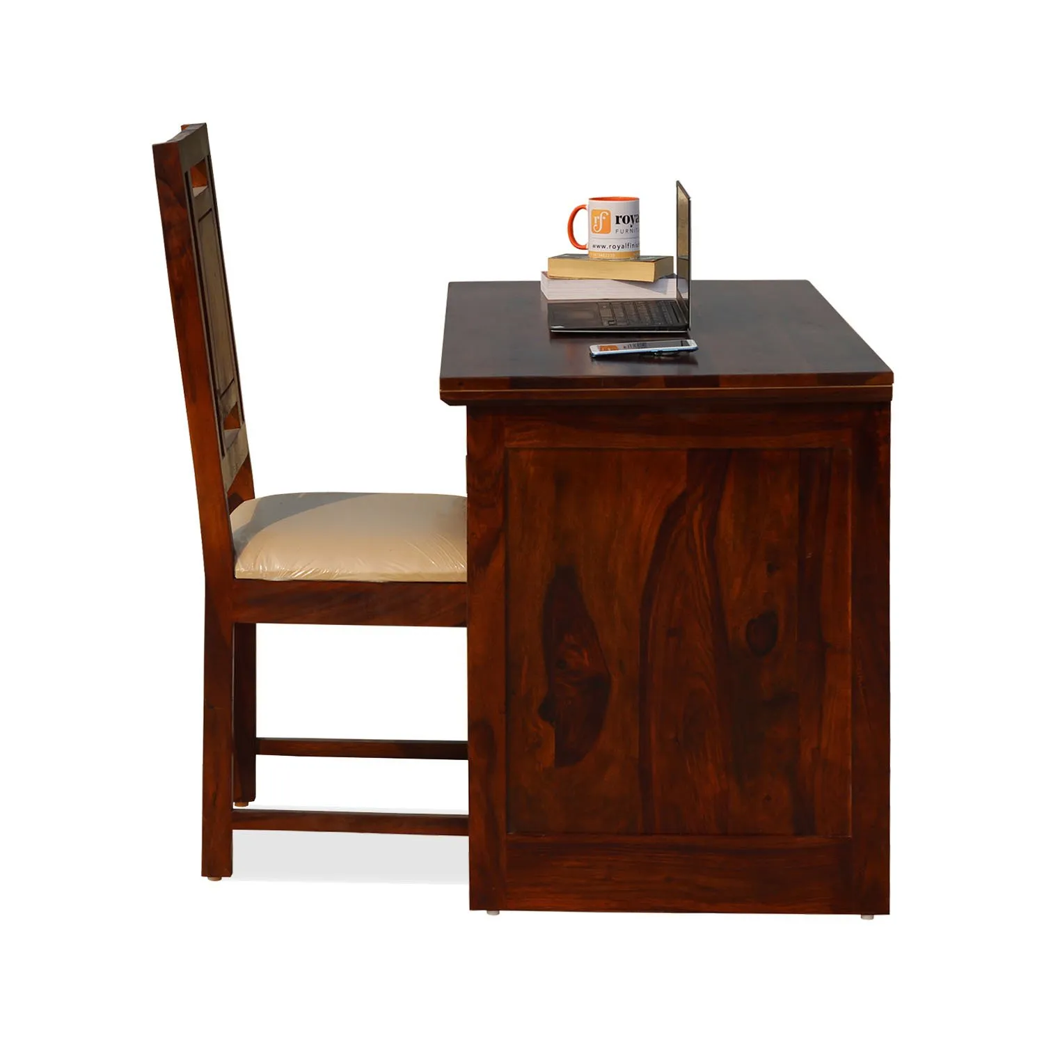 Royal Finish Nivora Study Table with Nivora Chair in Funriture Sheesham Wood wooden study table image 8