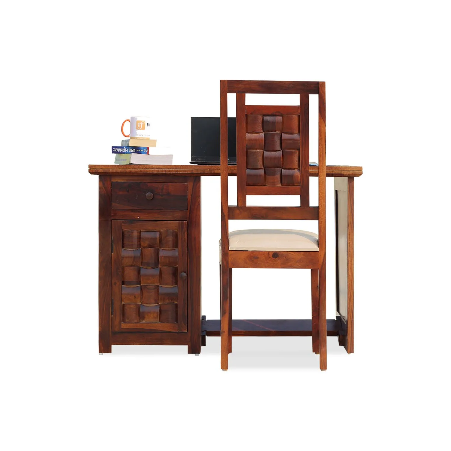 Royal Finish Nivora Study Table with Nivora Chair in Funriture Sheesham Wood wooden study table image 9