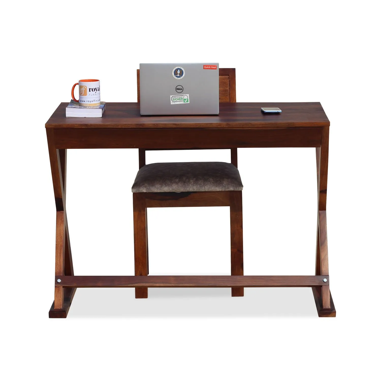 Royal Finish Crozilo Study Table with Capsuliec Chair in Funriture Sheesham Wood wooden study table image 4