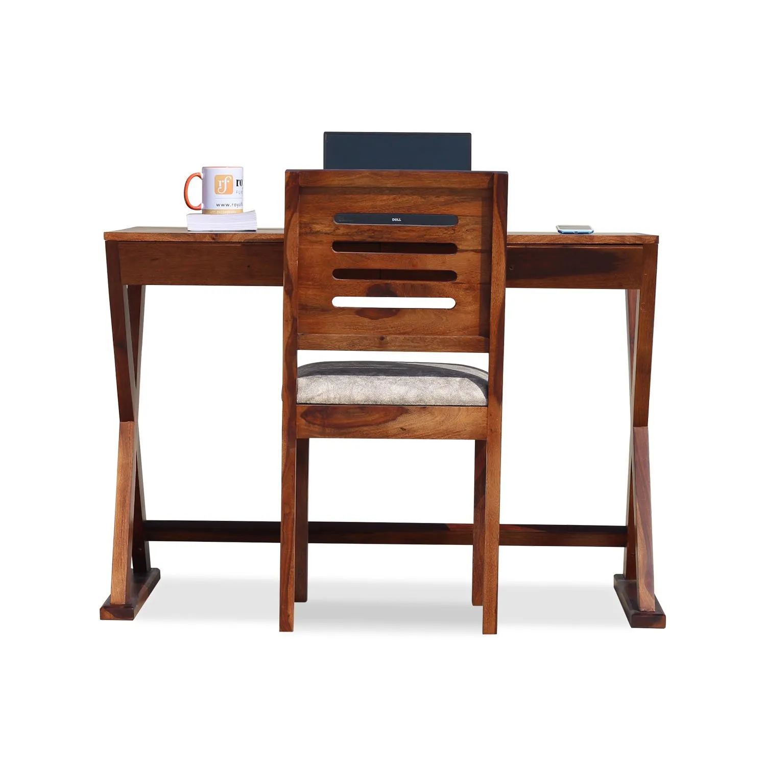 Royal Finish Crozilo Study Table with Capsuliec Chair in Funriture Sheesham Wood wooden study table image 5