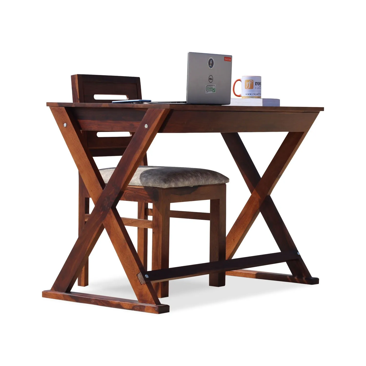 Royal Finish Crozilo Study Table with Capsuliec Chair in Funriture Sheesham Wood wooden study table image 6