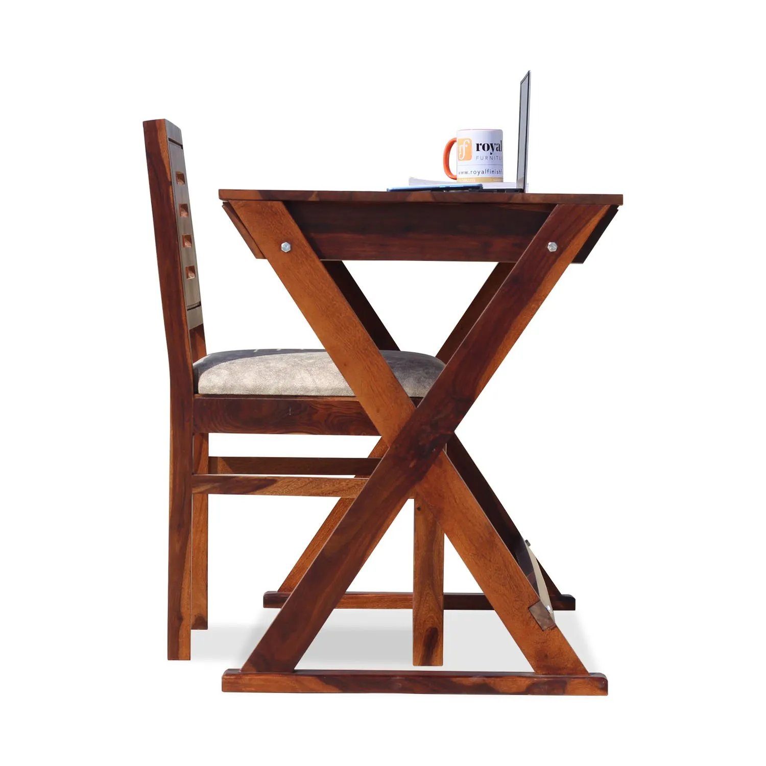 Royal Finish Crozilo Study Table with Capsuliec Chair in Funriture Sheesham Wood wooden study table image 8
