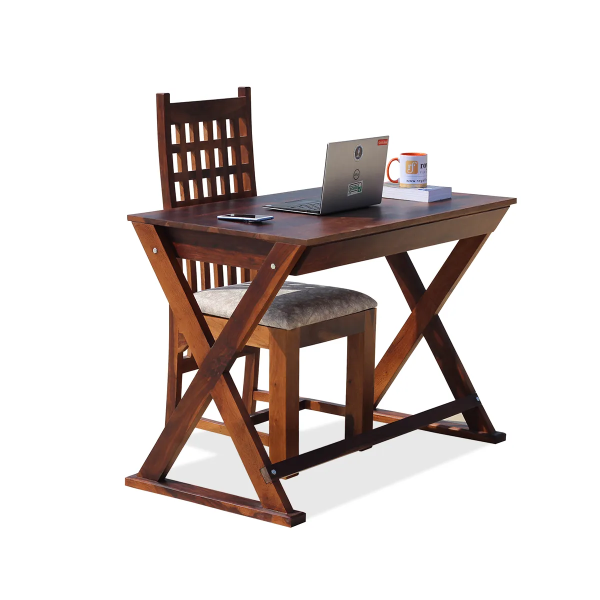 Royal Finish Denkoti Study Table with Dali Chair in Funriture Sheesham Wood wooden study table image 3