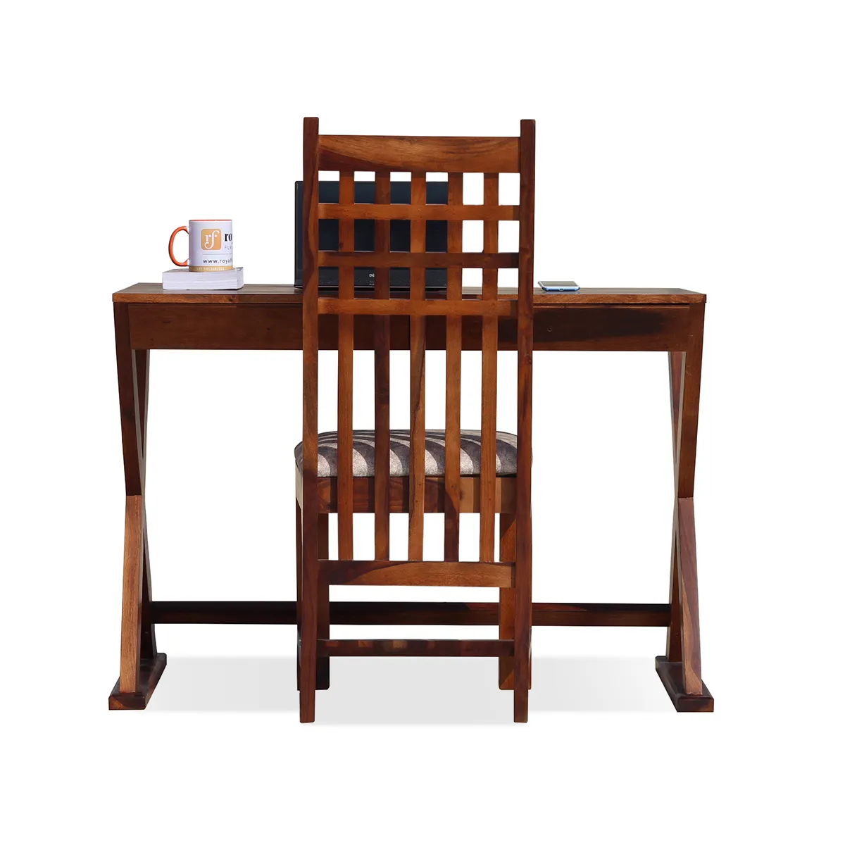 Royal Finish Denkoti Study Table with Dali Chair in Funriture Sheesham Wood wooden study table image 7