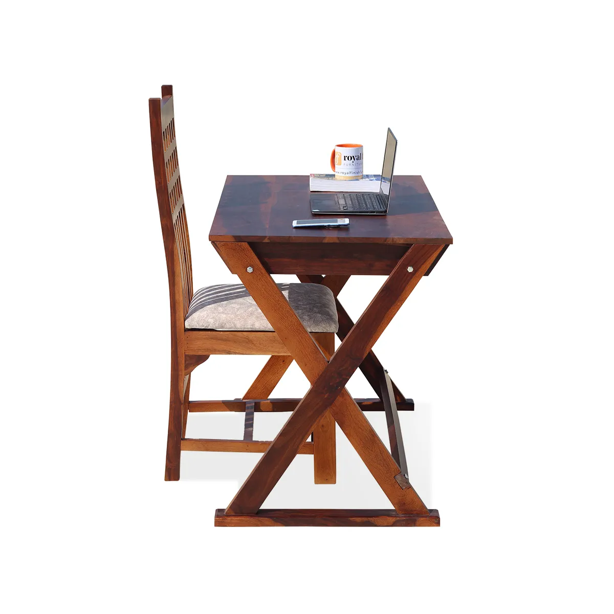 Royal Finish Denkoti Study Table with Dali Chair in Funriture Sheesham Wood wooden study table image 8