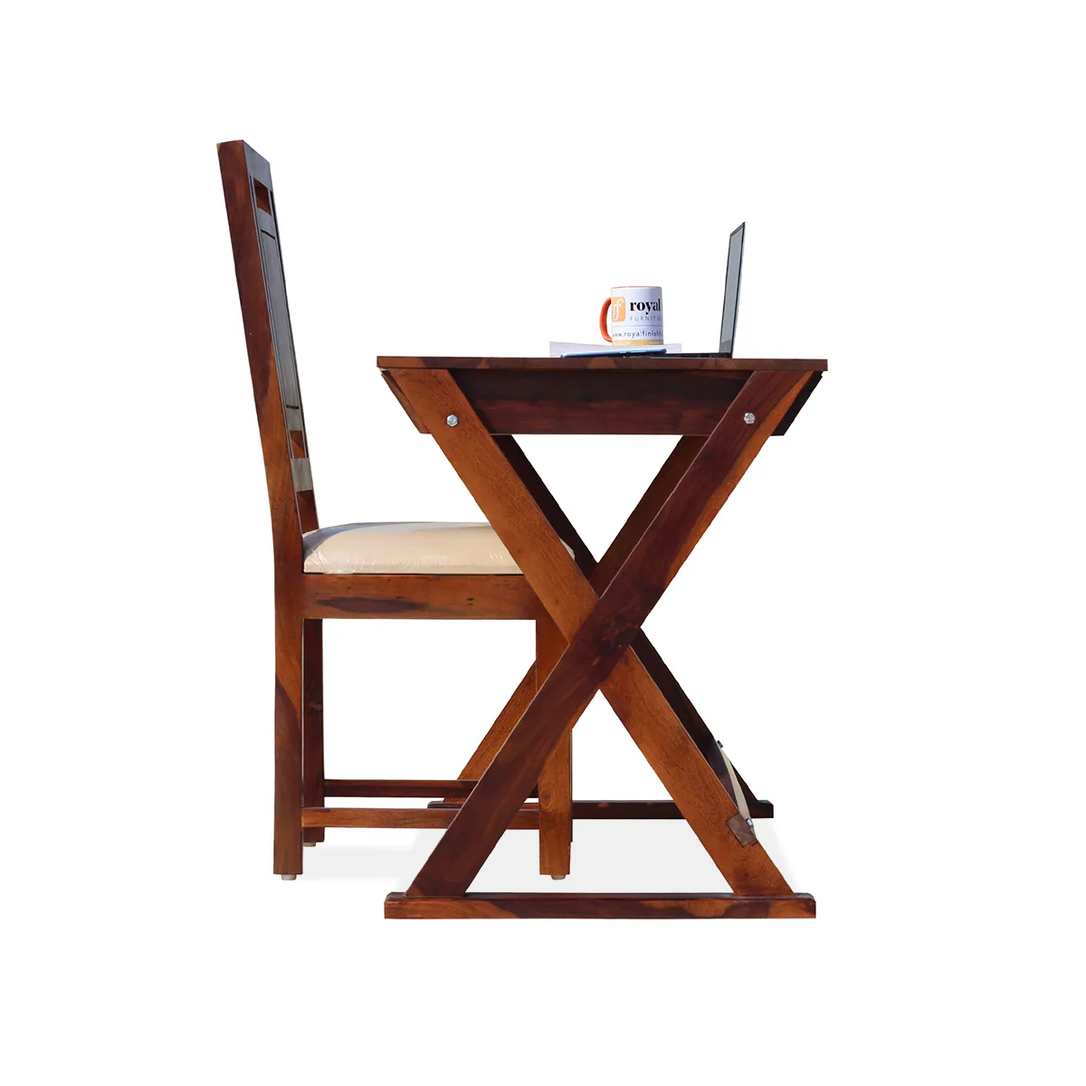 Royal Finish Sikora Study Table with Nivora Chair in Funriture Sheesham Wood wooden study table image 7