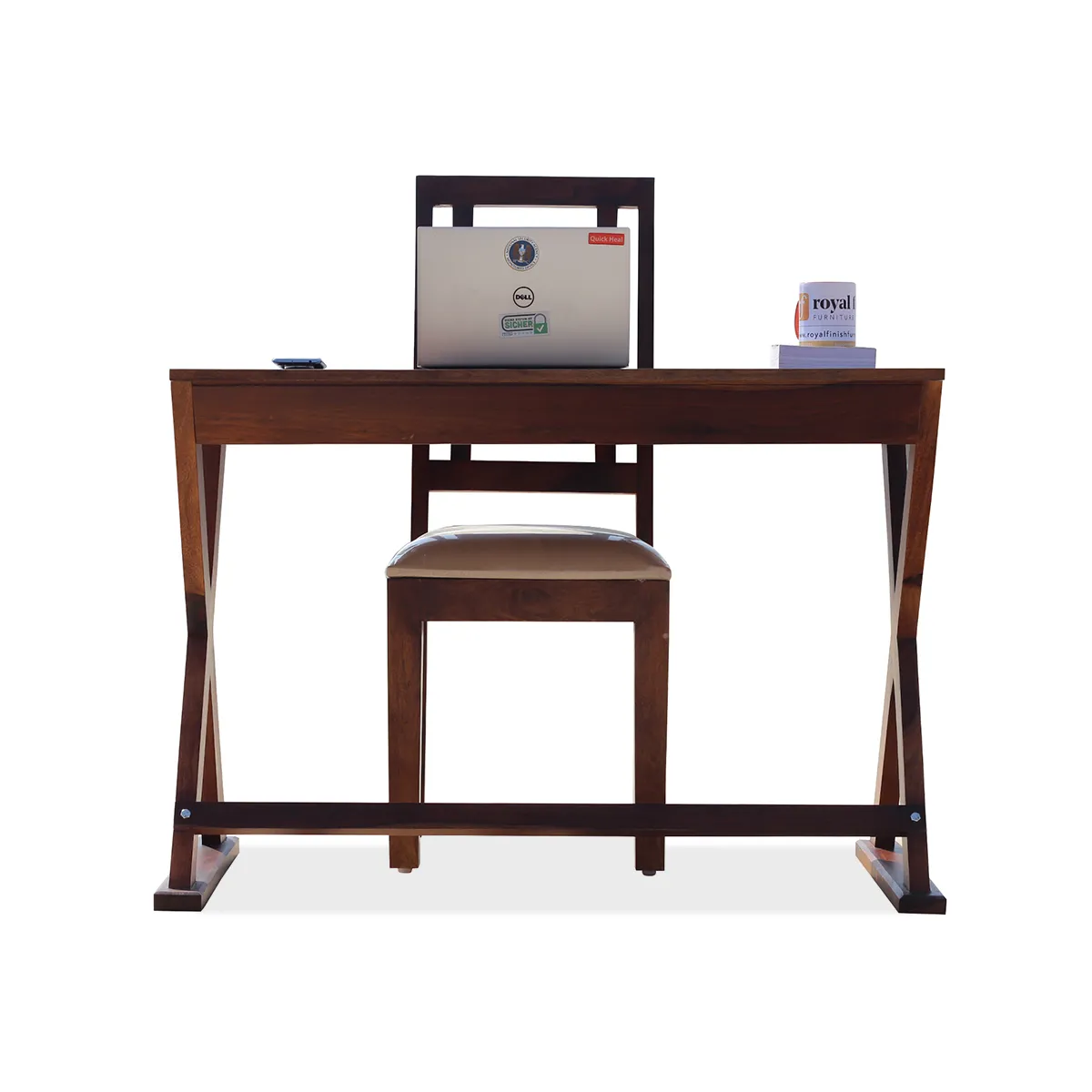 Royal Finish Sikora Study Table with Nivora Chair in Funriture Sheesham Wood wooden study table image 8