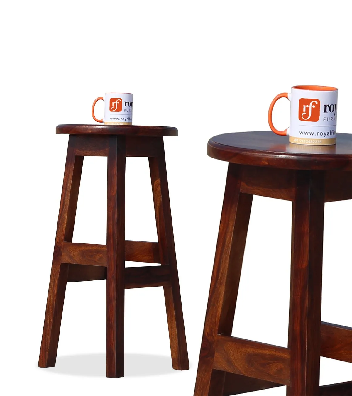 Royal Finish Solid Wood Bar Stool in Honey Oak Finish in Natural Wood wooden bar cabinet image 8