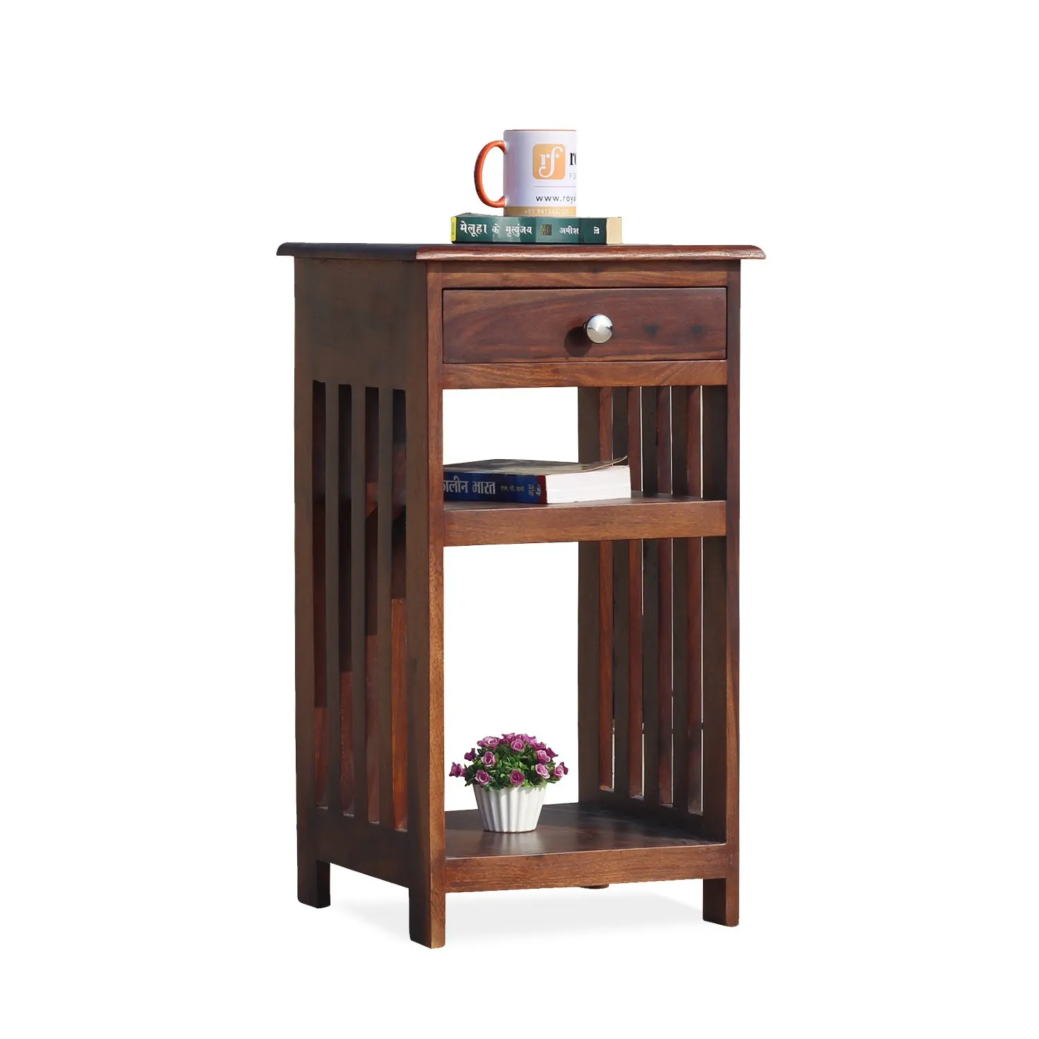 Royal Finish Keesha Premium Wooden Side Table | Solid Sheesham Wood bedside table sheesham image 5