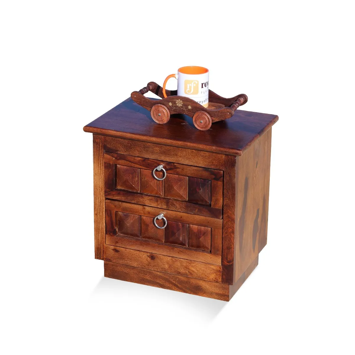 Royal FinishStylish & Functional Bedside Table | Compact Size | Premium Sheesham sheesham wood bed image 3