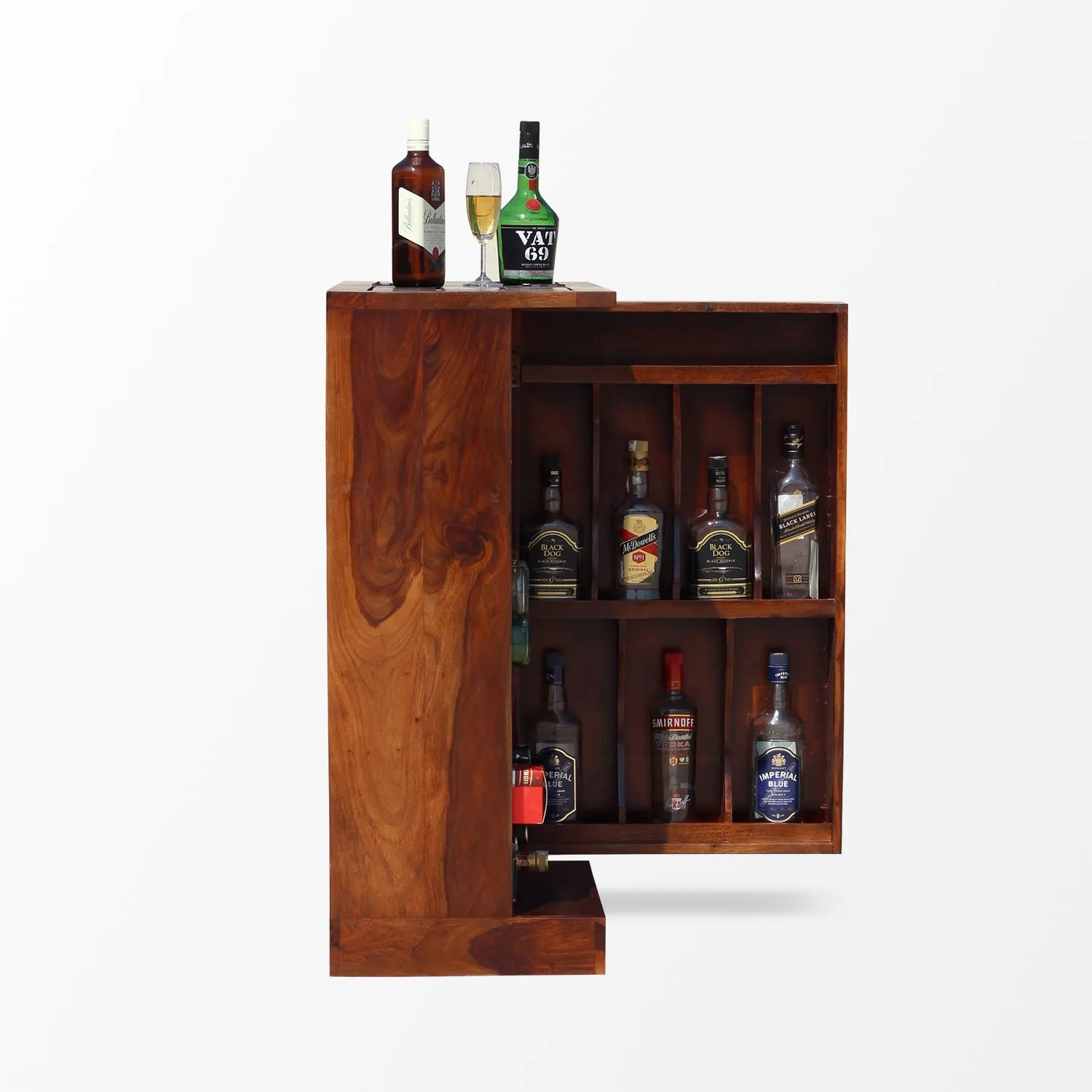 Royal Finish Nivora Bar Cabinate In Premium Quality Sheesham Wood wooden bar cabinet image 7