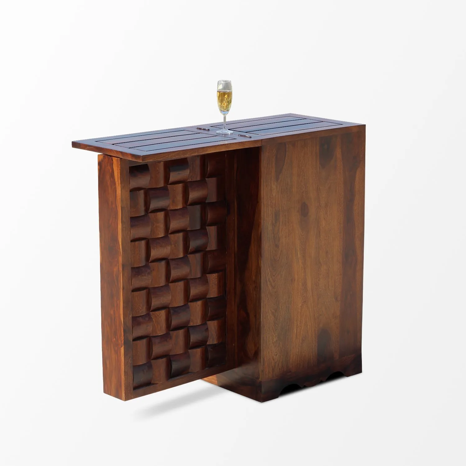 Royal Finish Nivora Bar Cabinate In Premium Quality Sheesham Wood wooden bar cabinet image 10