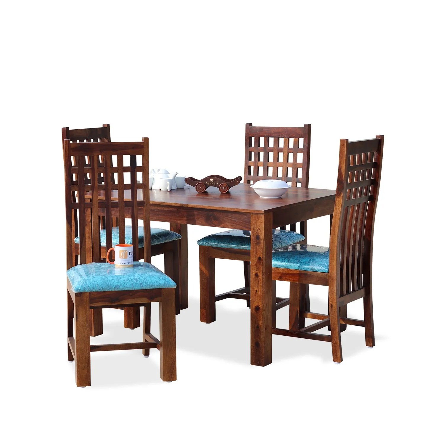 Royal Finish Stride 4 Seater Dining Set in Natural Furniture Sheesham Wood sheesham dining table image 3