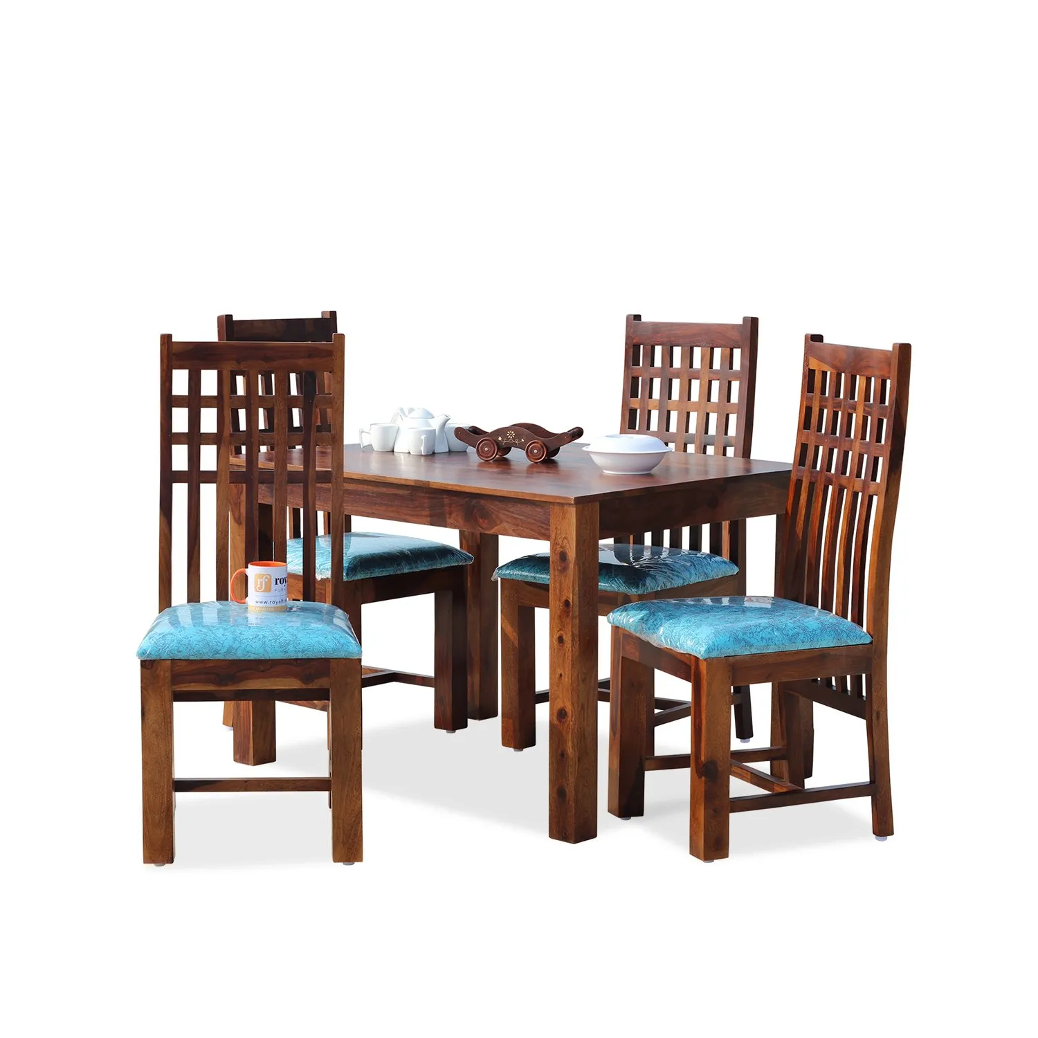 Royal Finish Stride 4 Seater Dining Set in Natural Furniture Sheesham Wood sheesham dining table image 4