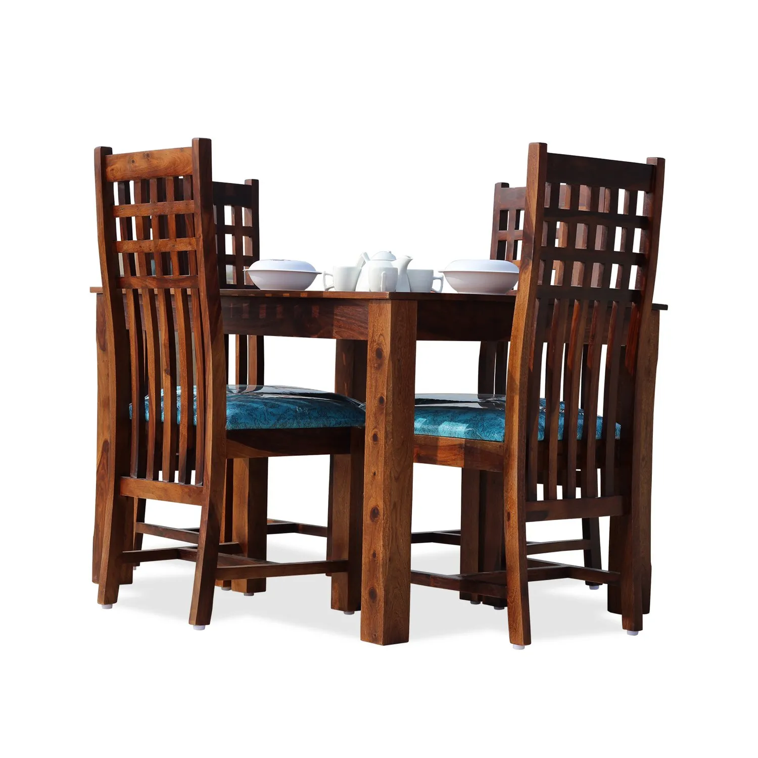 Royal Finish Stride 4 Seater Dining Set in Natural Furniture Sheesham Wood sheesham dining table image 5