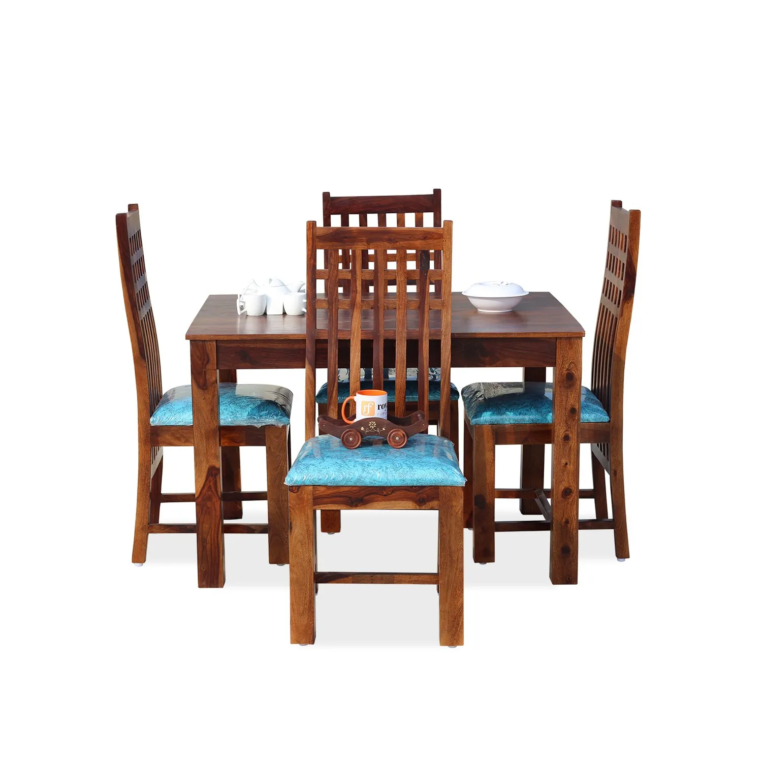 Royal Finish Stride 4 Seater Dining Set in Natural Furniture Sheesham Wood sheesham dining table image 7