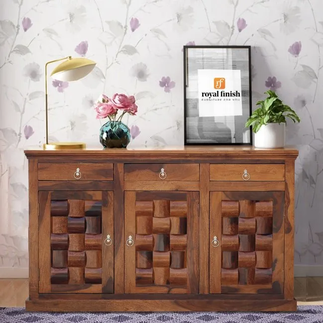 Royal Finish Nivora Sideboard In Sheesham with Natural Honey with Matte Finished