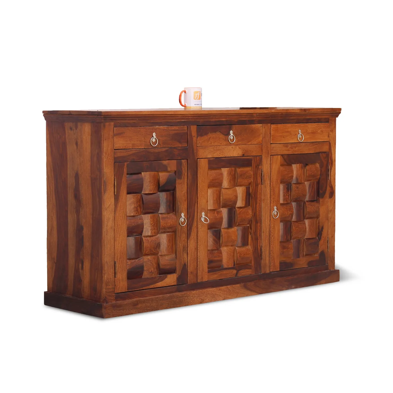 Royal Finish Nivora Sideboard In Sheesham with Natural Honey with Matte Finished sheesham wood furniture image 4