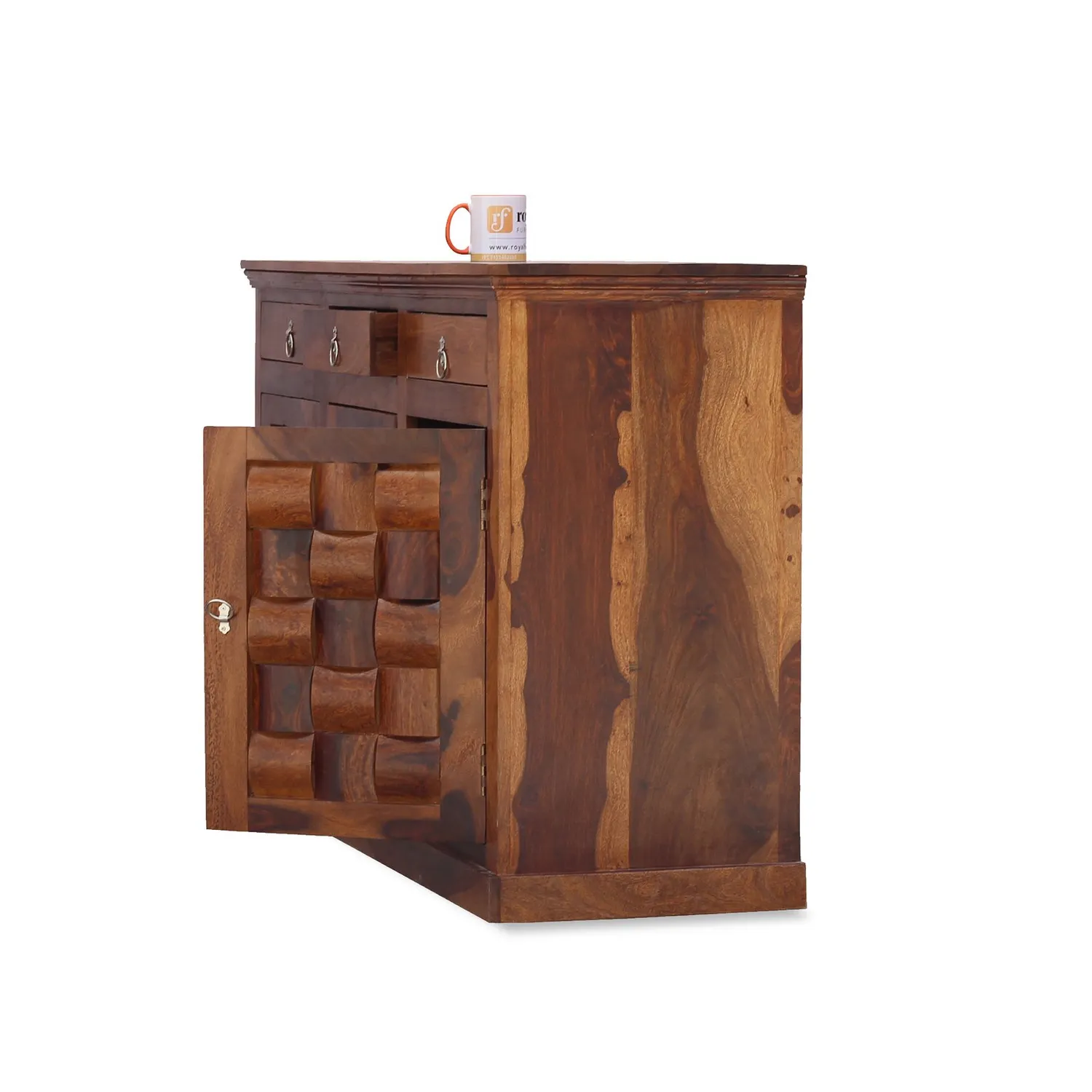 Royal Finish Nivora Sideboard In Sheesham with Natural Honey with Matte Finished sheesham wood furniture image 9