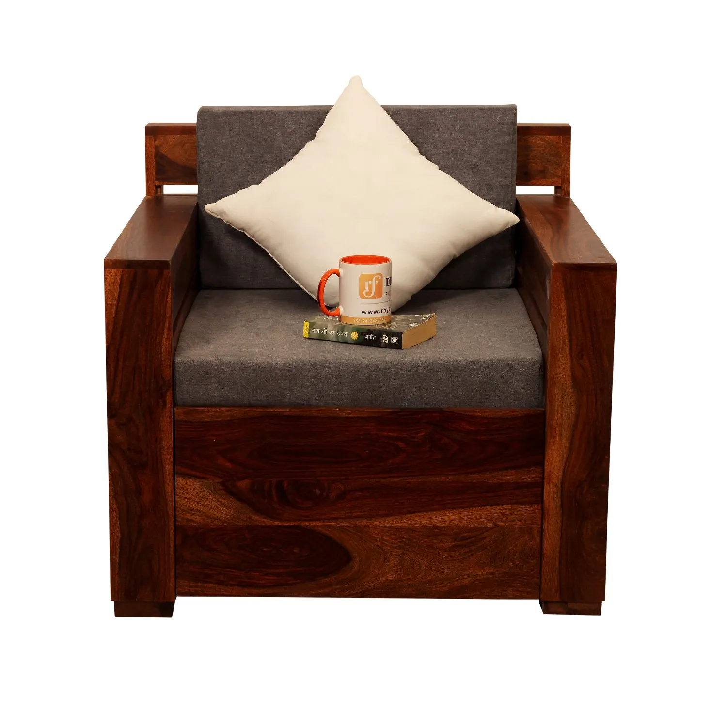 Royal Finish MirageMingle 4 Seater Sofa Set With Cushions(2+1+1) wooden sofa set image 11