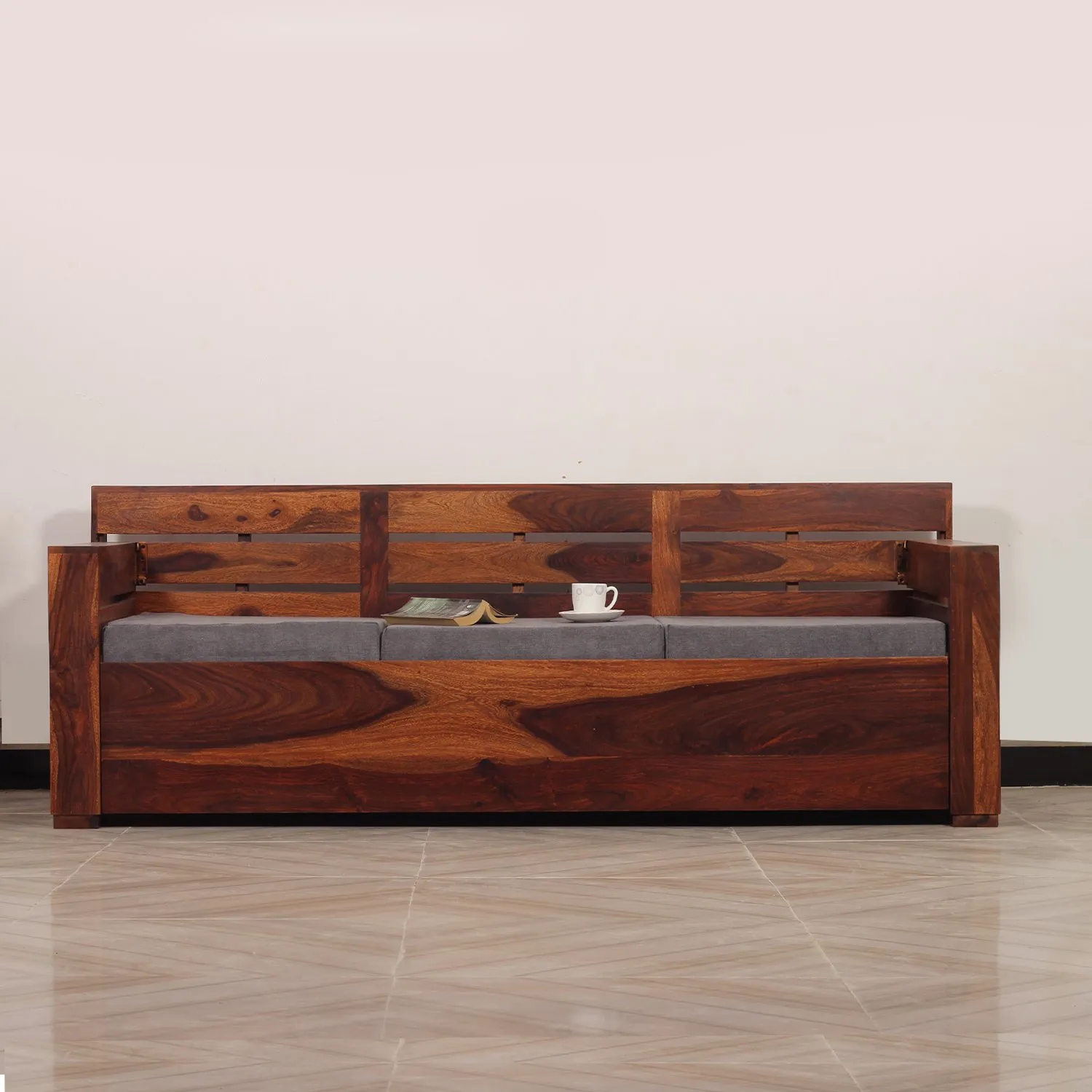 Royal Finish MirageMingle 3 Seater Sofa With Cushions wooden sofa set image 10