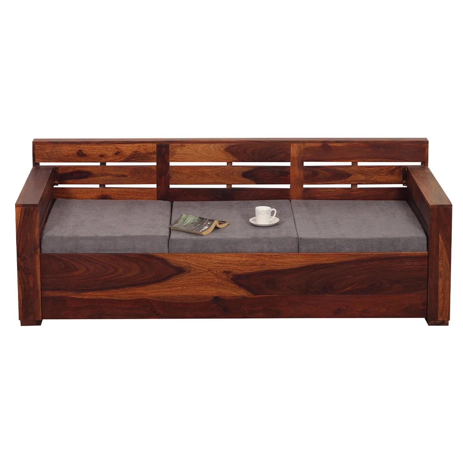 Royal Finish MirageMingle 3 Seater Sofa With Cushions wooden sofa set image 12