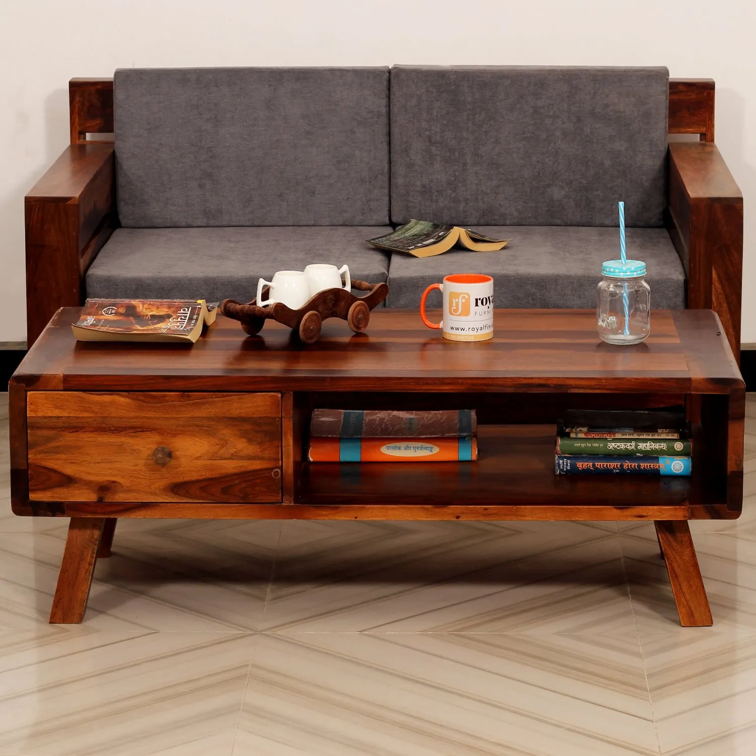 Royal Finish MirageMingle 2 Seater Sofa With Cushions wooden sofa set image 10